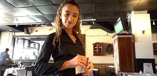  Latina waitress seduced and fucked by hung stranger